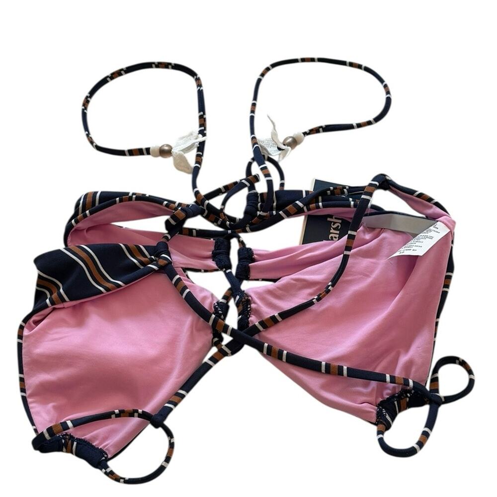 Isabella Rose Striped Pink and Black Bikini Set Size Small NWT - Picture 13 of 15